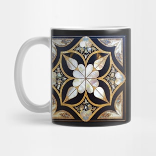 Mother of Pearl Flower Mosaic Inlay Design Mug